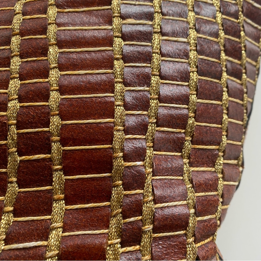 Genuine Leather Vintage Italian Designer Silvano Biagini Bucket Bag - Picture 3 of 16